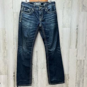 BKE Carter Thick Stitch 32L Mens Denim Jeans